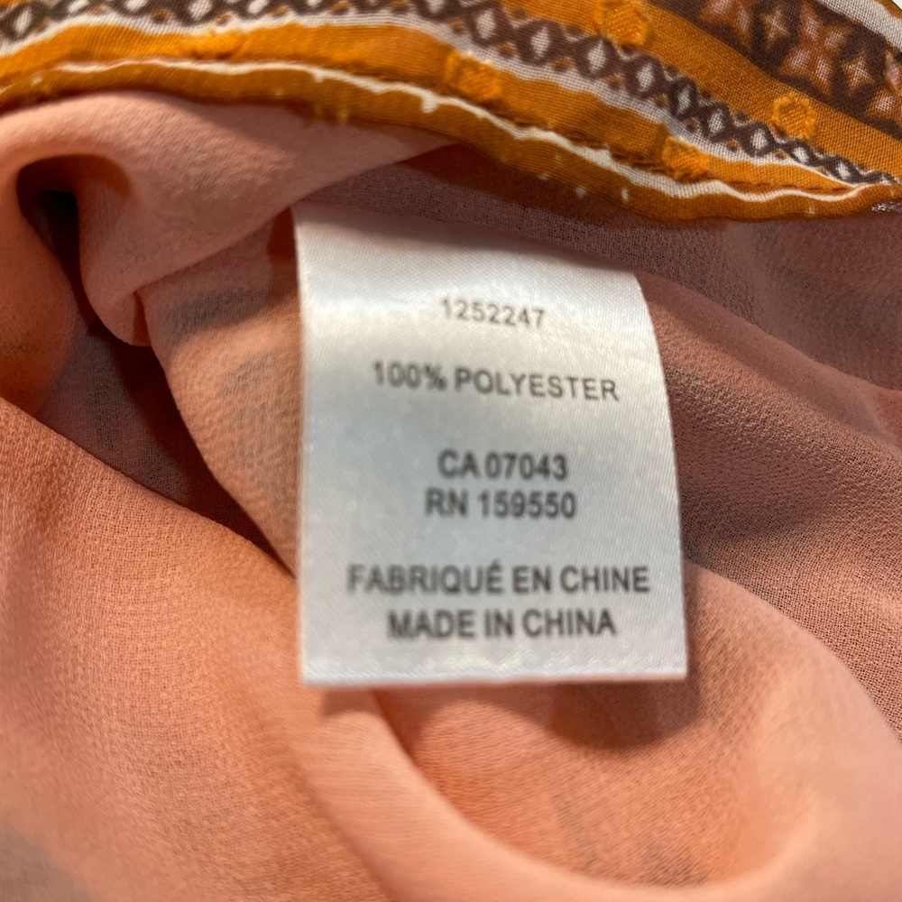 [s] JOIE Romantic Floral Boho Blouse Pink Orange Brown | Size Small - Picture 7 of 7